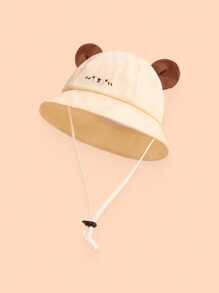1 Peça Chapéu de Balde Adorável com Orelhas de Urso, Chapéu de Balde Fashion Respirável, Cordão Ajustável Adequado para Homens/Mulheres/Bebês, Proteção Solar de Primavera/Verão para Uso Externo