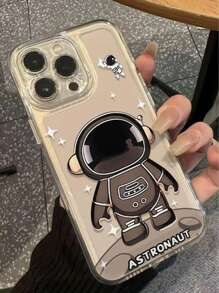 1 Pc Minimalist Transparent Astronaut Design Cute Little Dream Phone Case, Compatible With IPhone 16 Pro Max/15/14/13/12/11/X/XS/XR/XS Max/Mini And S22/S23/S24/S21/S25/S25 Plus/S25 Ultra