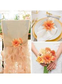 40pcs-Artificial Flowers Fall, Orange Faux Flowers With Stems Silk Mix Peony Combo Set Combination Silk Mixed Peony Rose Hydrangea Fake Flowers, Halloween Fall Decorations,Floral Decoration Gift, Wedding Bouquet, Home Artificial Flower Decoration, Happy Fall Party Supplies Thanksgiving Birthday,Hanksgiving Harvest Decor Party Supplies,Party, Wedding, Classroom,Home Thanksgiving Indoor Harvest Halloween,Autumn Harvest Party Supplies