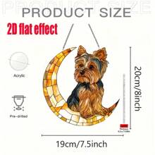1 pièce Accroche-soleil en acrylique 2D plat en forme de Yorkshire Terrier sur la lune. Diverses styles disponibles en signalétique acrylique, décoration thématique animaux de compagnie pour salon, chambre à coucher, décoration romantique. Cadeau parfait pour les amateurs de chiens, amis, famille, passionnés d'animaux de compagnie