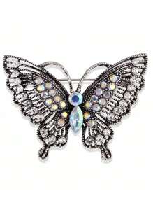 1 pieza Broche de solapa de aleación de zinc con diseño de mariposa, accesorio de alta gama para decorar abrigos, sombreros, bolsos, mochila unisex para la escuela