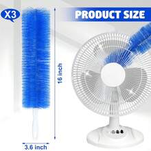 Fan Cleaner Brush Bendable Fans Duster Reusable Dust Remover Plastic Dust Cleaner Flexible Microfiber Head Ceiling Brush For Fans Air Conditioning Home Car Vents Curtain Box Fan Shutters, 3 Pcs - 1 - Xem 2