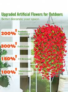4 pièces/6 pièces Plantes grimpantes artificielles pendantes, plante d'eucalyptus, protégée contre les UV pour arche de mariage extérieure, salon, bureau, mur, jardin, étagère de décoration de maison. Plantes artificielles réalistes pour intérieur et extérieur, véranda, balcon, fenêtre, bac à plantes et décoration de maison, mariage, fête.