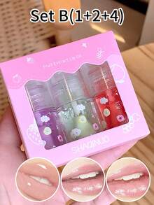 SHAQINUO Hydreting Lip Oil , Fruit Flavoured Lip Oil For Dry Lip , Moisturizing, Shiny Lip Oil Ideal Lip Makeup Tool For Women Perfect Holiday Gift Lip Gloss For Women Lip Gloss For Girls - 彩色 - 查看 14