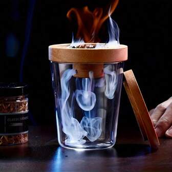 1 套烟熏套装，含木屑，复古乡村冷熏炉，适用于波本威士忌、奶酪、肉类，男士礼物