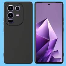 1 Stück Infinix Series Schwarze stoßfeste, hautfreundliche, kratzfeste, lichtechte Handyhülle, passend für Infinix Series