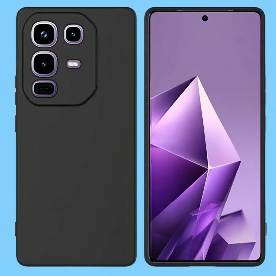 1 Stück Infinix Series Schwarze stoßfeste, hautfreundliche, kratzfeste, lichtechte Handyhülle, passend für Infinix Series