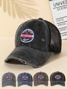 1 Stück "SPORT" waschbare Baseballkappe mit Mesh, Berg-Muster Wandern einfache und lässige Kappe, modisch retro weich schweißableitend verstellbare Größe leicht UV-Schutz multifunktionale Dad Cap, geeignet für Outdoor-Sport, Alltag, Partys und Urlaub, ein perfektes Geschenk für Familie und Freunde