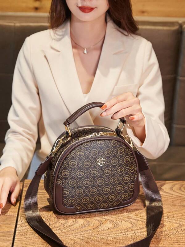 Mehrkammer-Rundtasche, neue Modetasche für Frauen, Umhängetasche mit großer Kapazität für den Alltag, luxuriöses Design, aktuellster Stil 2025