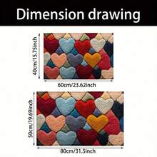 1pc Heart Pattern Design Super Soft Microfiber Bath Mat, Non-Slip, Ultra Plush, Suitable For Bathroom, Bedroom, Kitchen, Entryway, Indoor & Outdoor, Bathroom Accessories & Decor, Housewarming Gift, Foyer Decor, Bathroom & Kitchen Decor, Kitchen Rug