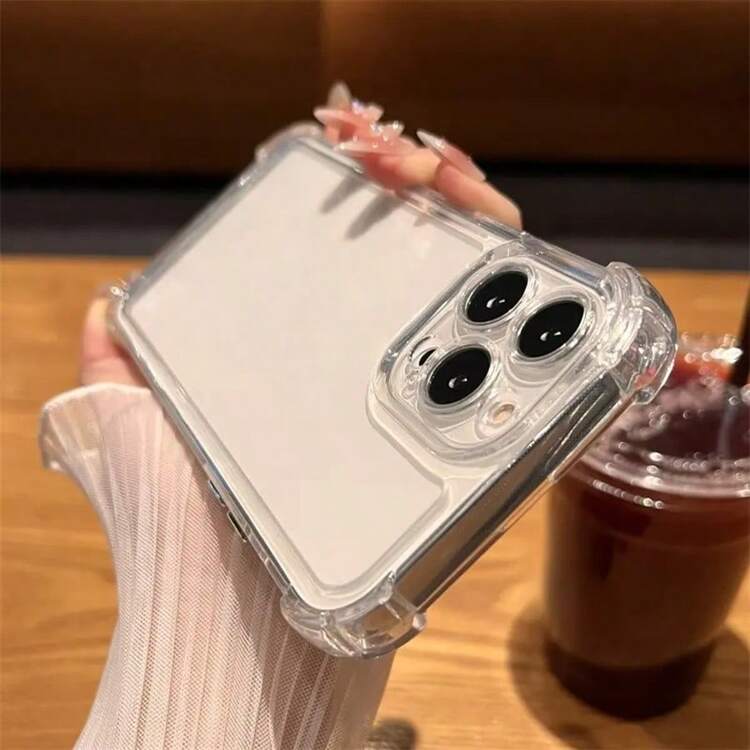 Funda de teléfono transparente y resistente a caídas, compatible con iPhone, Galaxy, Redmi, Honor y otros teléfonos, diseño minimalista de unicolor claro de TPU a prueba de golpes, resistente al agua y a los arañazos - transparente - Añade 5