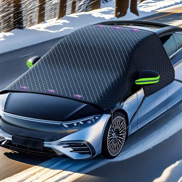 1pc Car Front Windshield Oxford Fabric Snow Shield, Sun Shield, All-Season Wind, Snow And Sun Protection