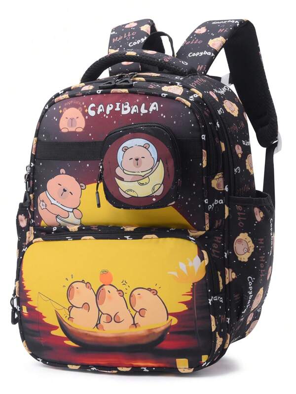 Mochila unisex linda de Capibara, mochila ligera para campus, bolsa de viaje de moda, diseño ergonómico de doble hombro para escuela, bolso para la temporada de regreso a clases
