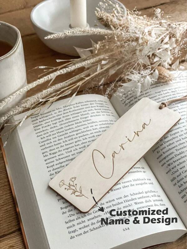 Personalised Wooden Bookmark Gift Idea Any Name Student Incentive Gift School Leavers Gift/ Pupil Gift Bookmark Party Bags Wedding Wooden Gift For Guests Wedding Bulk Favors Bridal Shower Favors, Autumn Home Refresh, Xmas Decoration