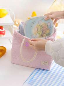 1pc Customized Thick Aluminum Foil Lunch Bag, Portable Insulated Cooler Bag With Multiple Pockets, Waterproof Handbag For Students, Office Workers, Outdoor Activities, Picnics - Suitable As Mother's Day, Valentine's Day, Nurses Day, Teacher's Day, Christmas, Back To School Gift, Women's Birthday Gift