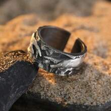 1 pieza Anillo sello de la mano de Dios para hombre, anillo de nudillo con arte de pintura vintage minimalista, anillo de dedo de alta gama y moda, apropiado para uso diario