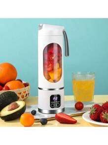 RAF 1 pieza Licuadora portátil inalámbrica de 450ml, máquina exprimidora eléctrica, licuadora de frutas mini recargable USB con 10 cuchillas y doble taza, licuadora multifuncional para procesar alimentos en casa u outdoors, perfecta para verduras, frutas y batidos
