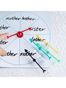 1/3/5个吸盘旋转轮幸运旋转游戏盘，适用于互动英语教学辅助工具 - 彩色 - 查看 4