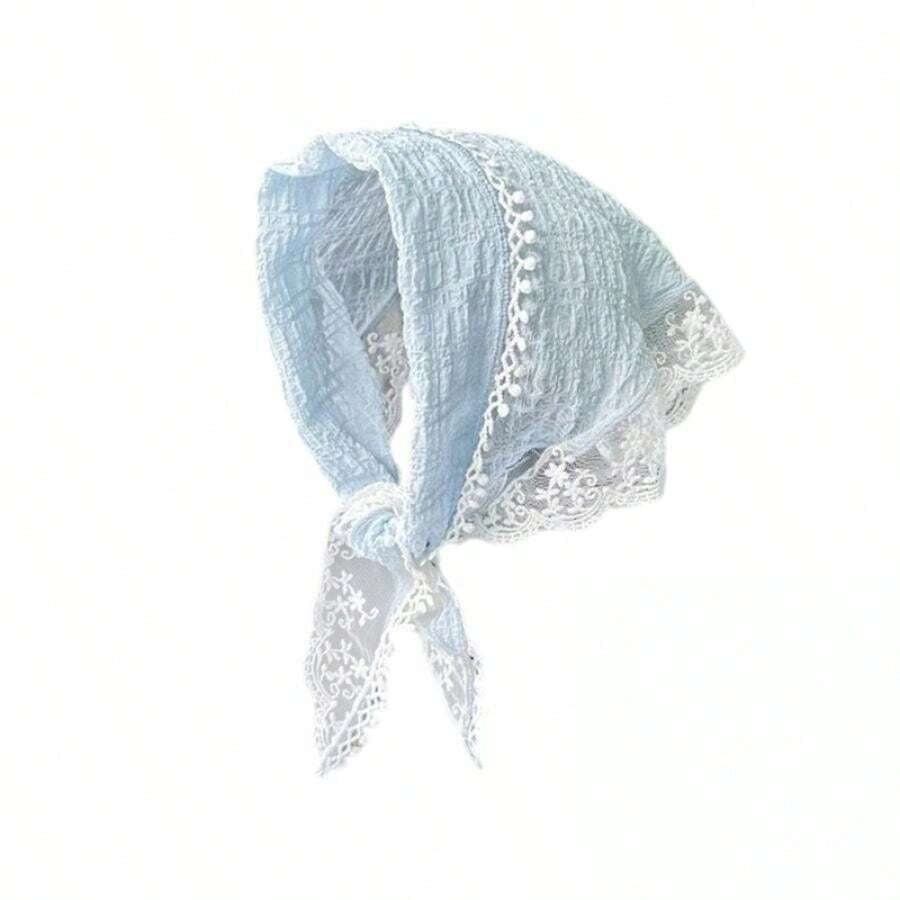 Wide Elastic Lace Headband Fo Women Stretch Lace Head Coverings For Women Travel Photography - Màu xanh lam - Xem 1