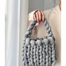 Fio Trançado DIY, Fio de Lã Feito à Mão, Adequado Para Fazer Cobertores, Almofadas, Camas de Estimação, Carpetes, Grosso e Extra-Grosso, Fio de Crochê Feito à Mão, Macio, Rolo Grande, Tubo Torcido Feito de Tecido Trançado, Ideal Para Projetos de Crochê