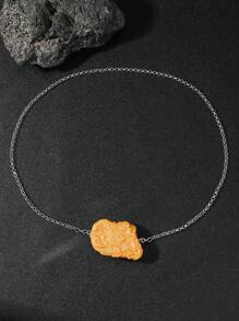 1 Stück Lustige Anhänger Halskette Mit Gebratenen Hähnchen Nugget Für Die Food Festival Für Herren