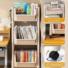 5-Layer Storage Rack Multi-Layer SPA Storage Cart-PABA Non-Electric Mobile Storage Rack With Wheels, Suitable For Living Room, Bedroom Dormitory Book Storage Rack