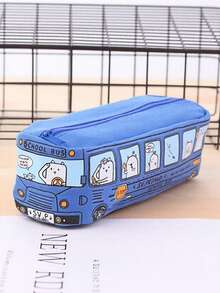 1pc Kids Cartoon Large Capacity Student Supplies Car Pencil Case Is Suitable For Back-To-School Students