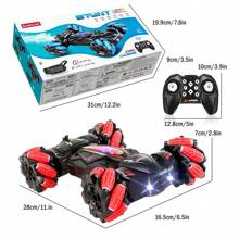 1 Peça Carro de Controle Remoto 2.4GHz, Carro de Manobra Potente 4WD, Design de Navio de Guerra Futurista Recarregável com Luzes Coloridas, Compatível com Sensoriamento de Gestos, Carro de Brinquedo para Crianças e Meninos, Presente de Aniversário