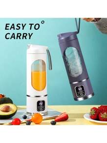 RAF 1 pieza Licuadora portátil inalámbrica de 450ml, máquina exprimidora eléctrica, licuadora de frutas mini recargable USB con 10 cuchillas y doble taza, licuadora multifuncional para procesar alimentos en casa u outdoors, perfecta para verduras, frutas y batidos