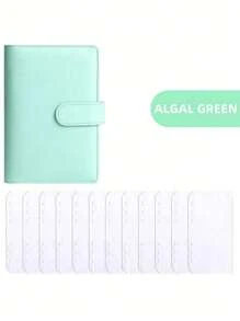 1pc A6 Faux Leather Budget Planner Set With 12 Zipper Bags - Cash/Card Organizer For Daily Office Use
