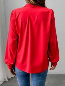 BLUSA SATINADA - Rojo - Ver 1