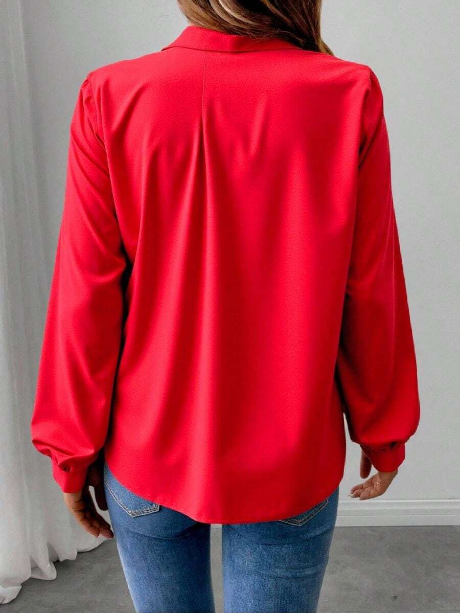 BLUSA SATINADA - Rojo - Ver 1