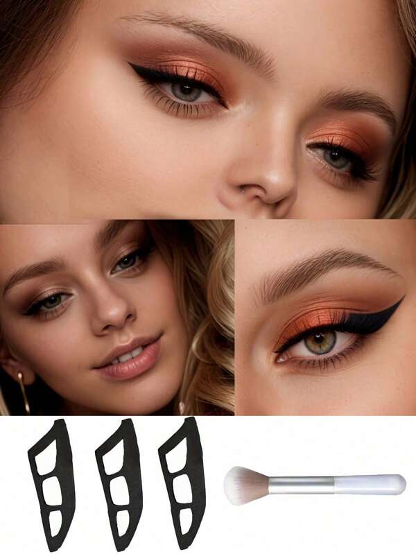 Set de pinceles de silicona para sombras de ojos - Fácil de usar, sin fragancia, guía de sombras de ojos, herramientas de maquillaje de ojos, plantilla de sombras de ojos, muy adecuado para principiantes en maquillaje