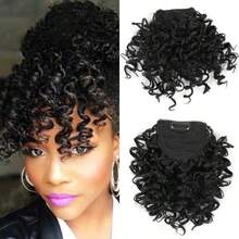 Curly Bangs For  Short Afro Kinky Curly Bangs Clip In Bangs 1Bsingle Bangs 01 - XB-black - View 1