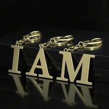 Stainless Steel Gold Letter A-Z Keychain For Women Men, Initial Letter Pendant With Key Ring, Charms For Key Backpack Bag - Gold-g - View 6