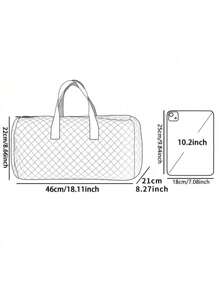 Cartoon Abstract Cat Print Large Capacity Travel Duffel Bag, Fashion Fitness,Yoga And Workout Tote With Shoe Compartment, Portable Overnight Bag, Random Print Quilted Polyester Handbag Bag For School School Accessories School Stuff