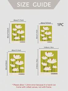 1 件彩色花卉插图印刷品，抽象植物墙艺术，不拘一格的家居装饰，无框 - 彩色 - 查看 5