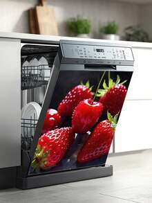 2 件/套 66 厘米 X 58.5 厘米自粘可移除 PVC 装饰墙贴，水果樱桃西瓜柠檬图案自粘贴纸适用于厨房墙壁、洗碗机、冰箱墙纸房间装饰墙面装饰卧室客厅装饰