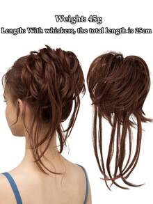 Synthetic Elastic Messy Bun Hairpieces Curly Scrunchie Black Blonde Brown Chignon Band Updo Donut For Women Natural Fake Hair - Multicolor - View 19