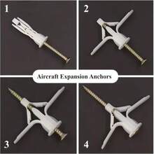 50pcs Hollow Wall Anchor Kit, Includes Self-Drilling Screws; Drywall Screws With Expansion Sleeves, Drywall Anchors With Butterfly Expansion Plugs, Suitable For Drywall Installation, Comes With Screws And Nylon Material - Multicolor - View 6