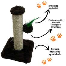 Cat Scratching Post With Exclusive Sisal Toy - Rust Brown - View 6