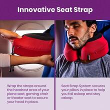 Evolution S3 Memory Foam Travel Neck Pillow With Seat Strap, One Size, Black - Multicolor - View 4