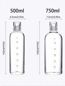 1pc Clear Summer Water Bottle, Large Capacity Outdoor Drinking Cup With Time Scale Reminder, Plastic Cup Suitable For Cold Juice And Beverages In Summer - Multicolor - View 9