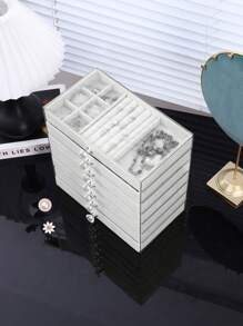 7-lagige Samtverschlusskasten, Acryl-Schmuckaufbewahrungsbox, Aufbewahrungsbox mit Deckel, Schubladenartiger Aufbewahrungskasten für den Schreibtisch, transparente Schmuckaufbewahrungsbox, Samtschmuckaufbewahrungsbox, Ohrring, Ring, Armband Präsentationsbox, Ohrringaufbewahrungsbox, Kosmetikaufbewahrungsbox, Schmuckkasten für Frauen, Schmuckkasten, Geschenkbox, Geschenk für Frauen, Schmuck für Frauen, Bastelaufbewahrungsbox, Geschenk zu Feiertagen