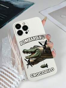 1 件灰色 TPU Tralalero Tralala 抽象鲨鱼图案防震手机壳和 1 件灰色硅胶腕带，兼容 、Android、OPPO 手机 - 彩色 - 查看 5