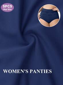 MIOTAN 5件装女士加大码蕾丝边透气柔软三角内裤 - 彩色 - 查看 5
