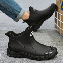 Men's Rain Boots/Shoes For Kitchen, Beach, Work, Anti-Slip, Fashion Durable - Black - View 5
