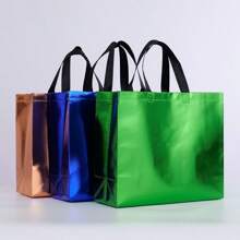2pcs Size Small Reusable Gift Bags In Colorful Colors, Sparkling, Bridesmaids, Non-Woven Bags, Waterproof Laser Shopping Bags, Party, Good Stuff Bags, With Handles, Cheapest Items Available, Shopping Bags, Party Bags, Party Gift Bags, Tote Bags With Laser Film Aluminum Foil Shopping Clothing Advertising Tote Bags