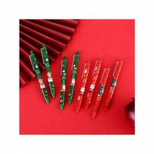8pcs Christmas Themed Gel Pens, 0.5mm Fine Tip, Quick Drying Ink, Smooth Writing, Suitable For Office, School, Holiday Gift, Back To School Supplies, New Year Gifts - Sets - View 1