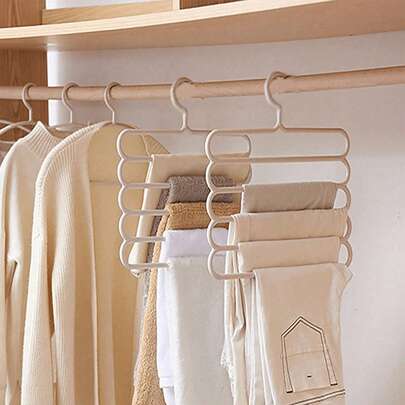 10 Stück Mehrzweck 5-stufiger Plastik Schal Halter Organizer Regal, rutschfester Schal & Krawatte Ständer, Dekoration für Festivals, Zuhause, Schlafzimmer, geeignet als Wäscheständer (2 Stile werden zufällig geliefert)